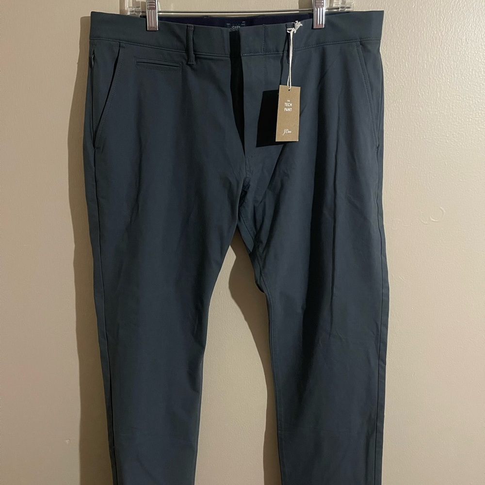 J. Crew 770 Straight Fit Tech Pant Blue Gray Stretch Men's Size 35x32 NWT